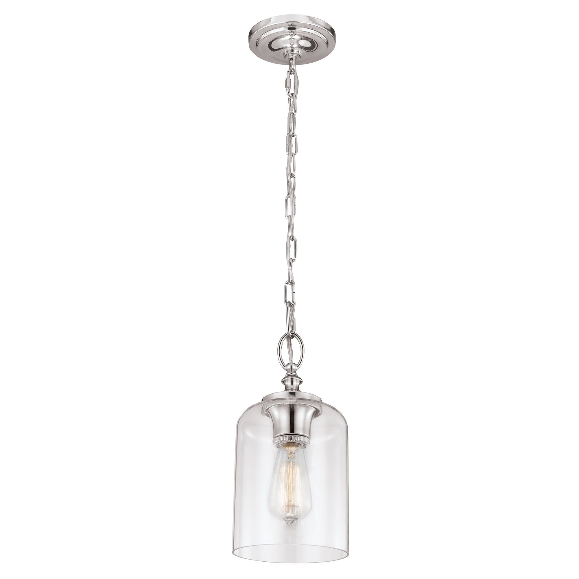 Szklana lampa wisząca Hounslow (polerowany nikiel) - Feiss (1xE27)