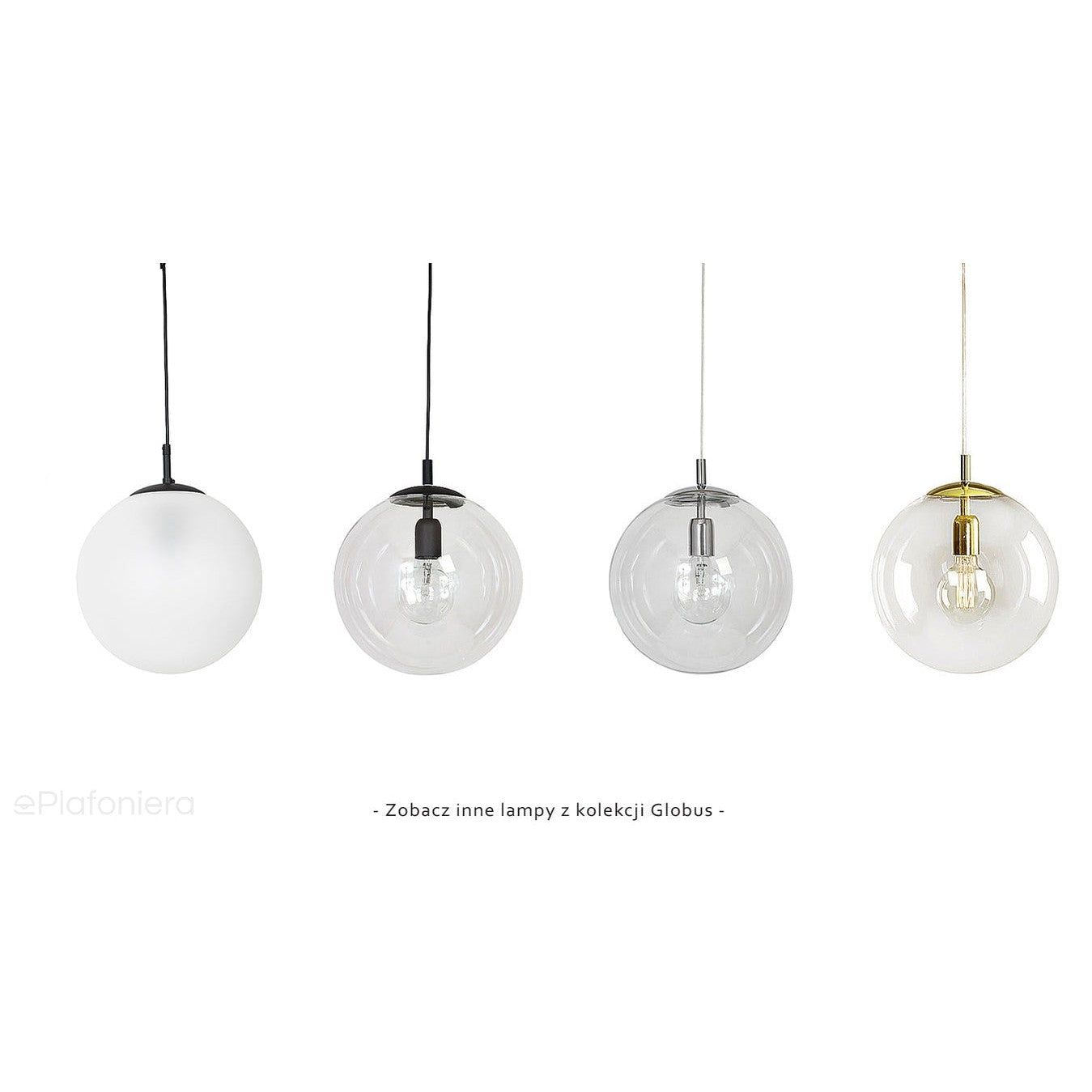 Szklana lampa wisząca, pojedyncza przezroczysta kula 1xE27 (złote zawiesie) Aldex (Globus) 562G10
