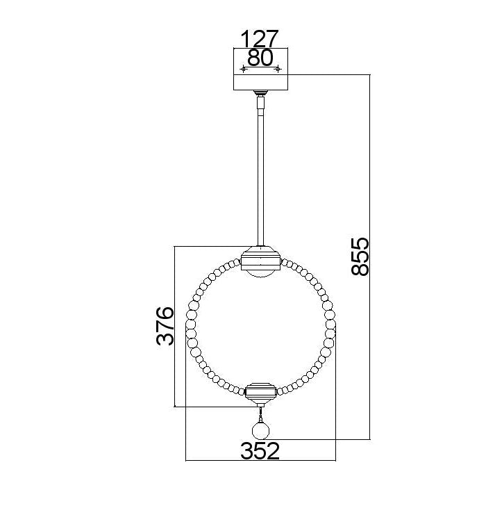 Szklane kryształy, wisząca kula 35cm, lampa LED, do salonu sypialni (8W, 800lm) Feiss (Oberlin)