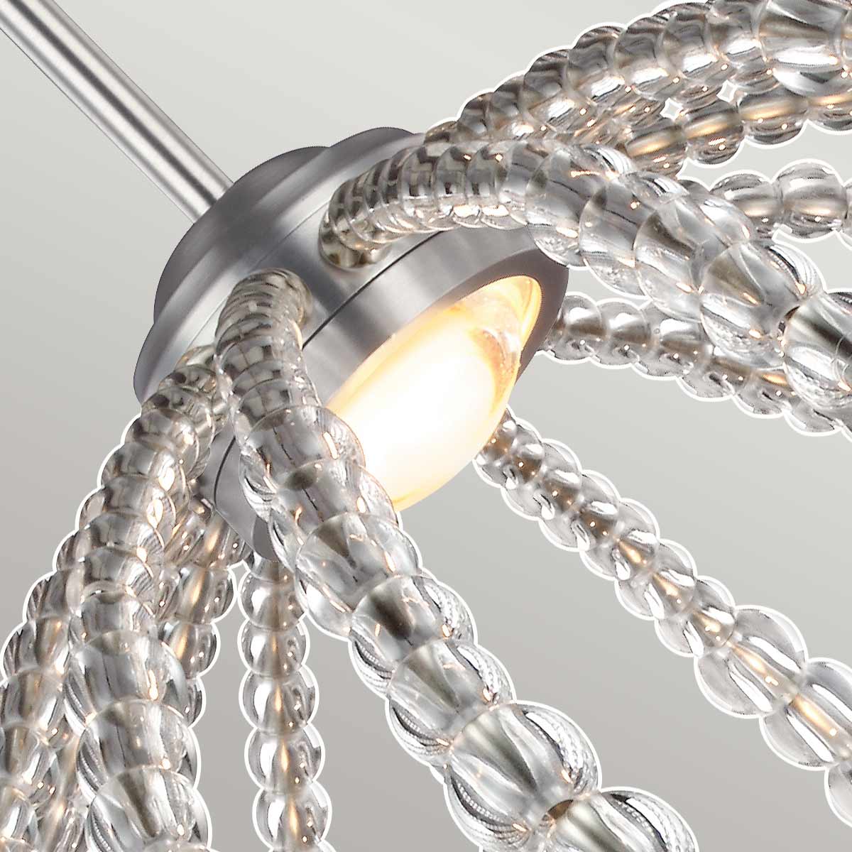 Szklane kryształy, wisząca kula 50cm, lampa LED, do salonu sypialni (8W, 800lm) Feiss (Oberlin)