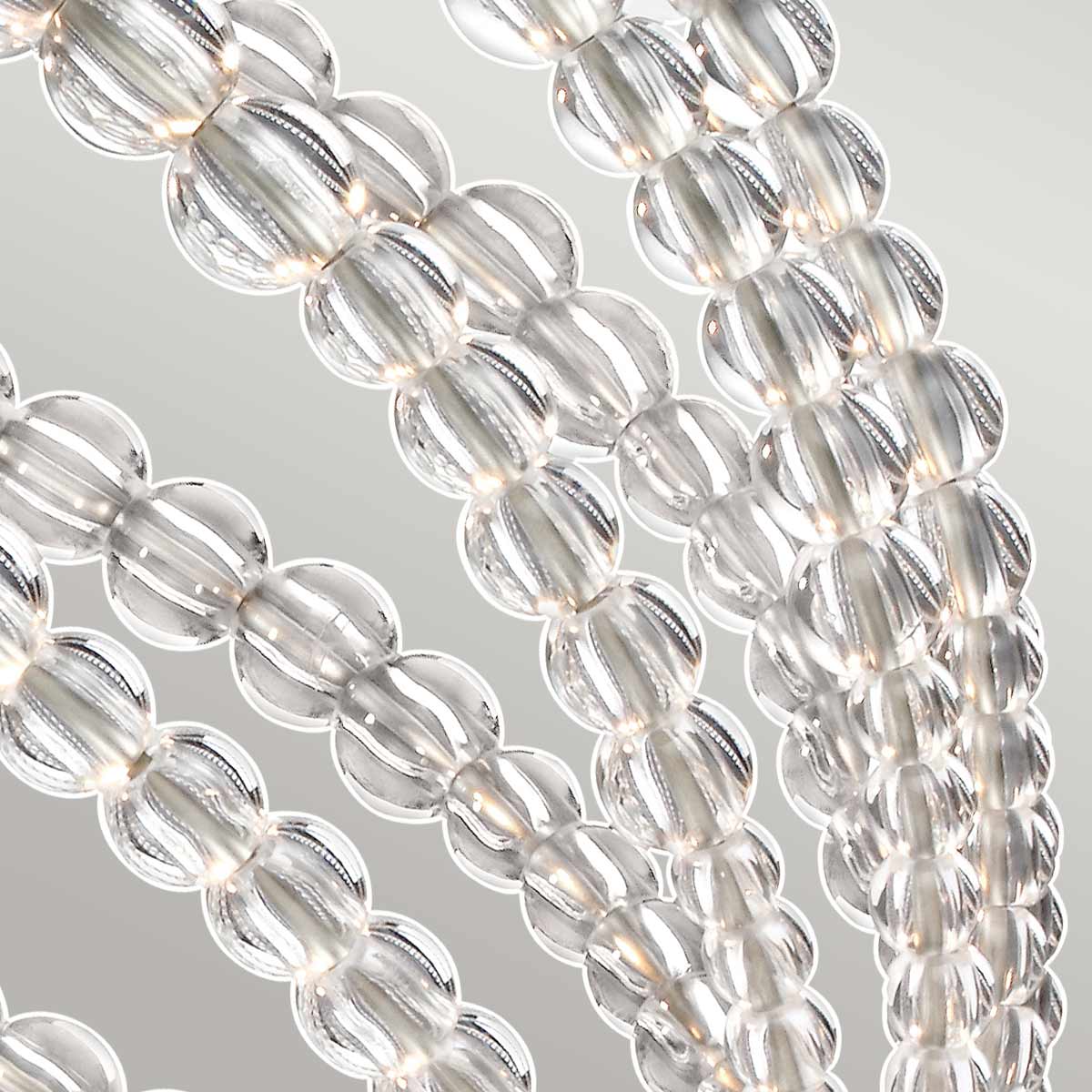 Szklane kryształy, wisząca kula 50cm, lampa LED, do salonu sypialni (8W, 800lm) Feiss (Oberlin)