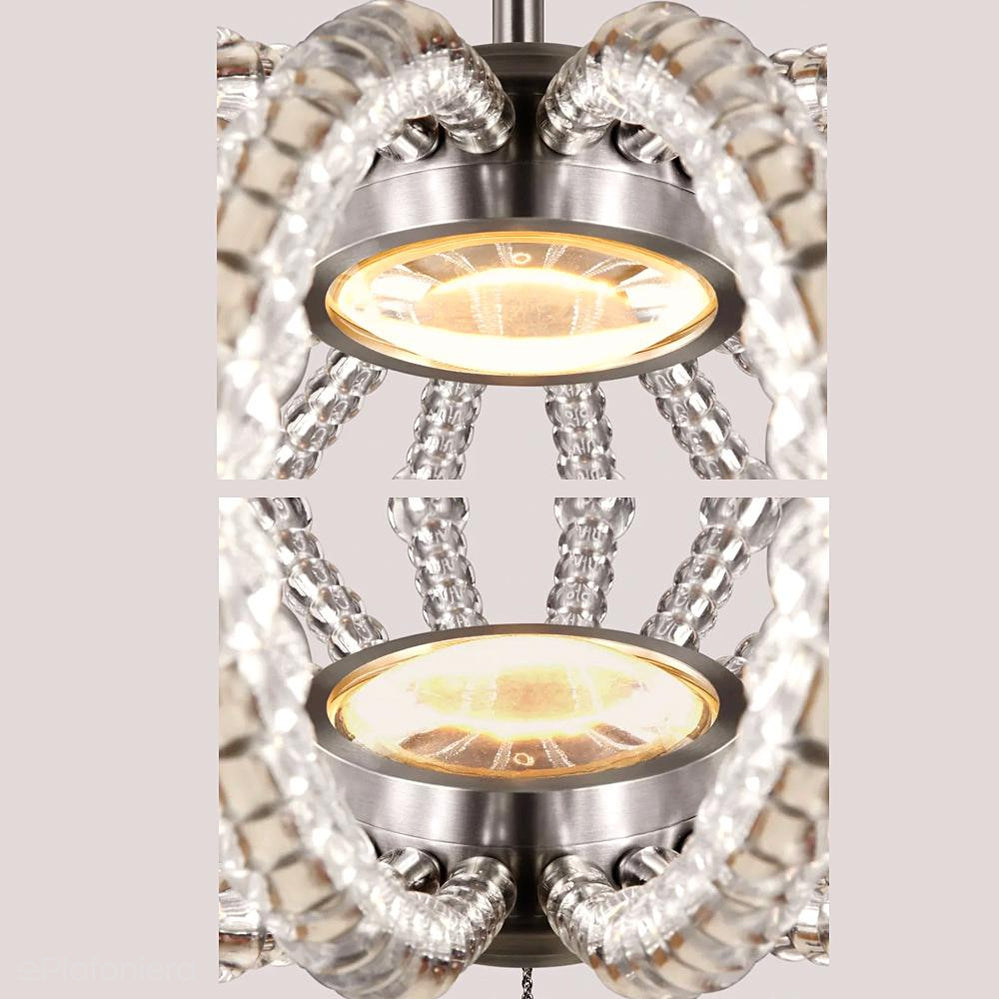 Szklane kryształy, wisząca kula 50cm, lampa LED, do salonu sypialni (8W, 800lm) Feiss (Oberlin)