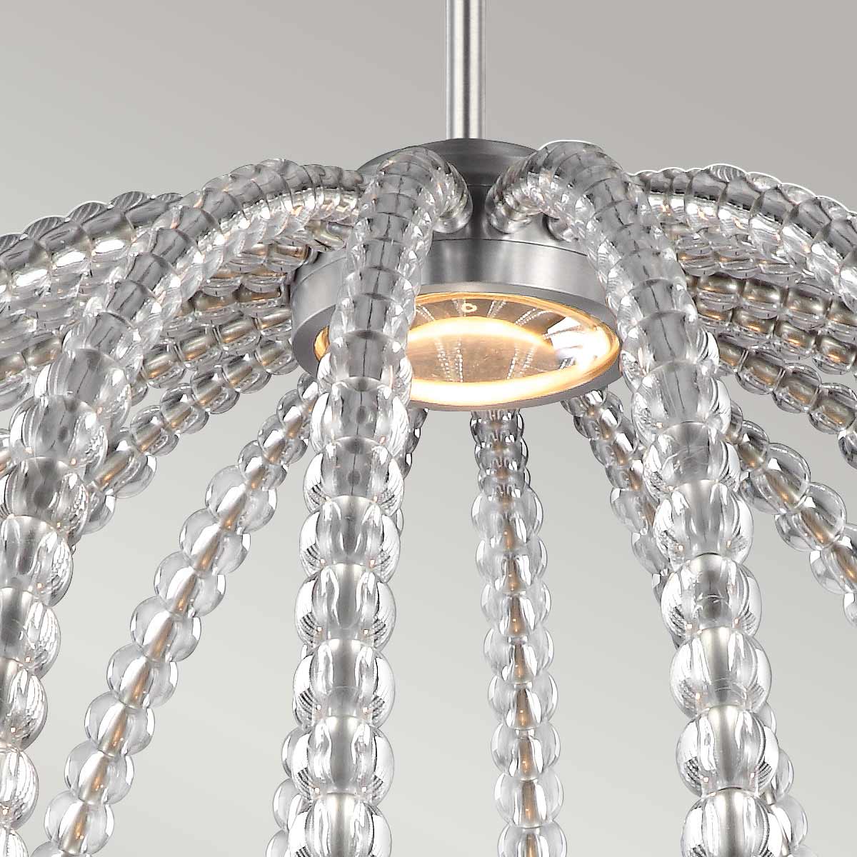 Szklane kryształy, wisząca kula 80cm, lampa LED, do salonu sypialni (12W, 1000lm) Feiss (Oberlin)