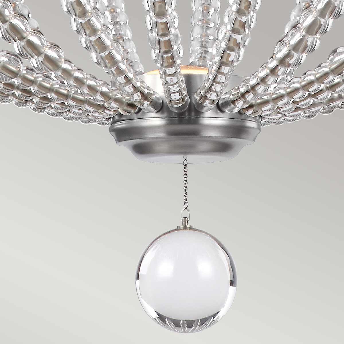 Szklane kryształy, wisząca kula 80cm, lampa LED, do salonu sypialni (12W, 1000lm) Feiss (Oberlin)