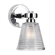 Szklany kinkiet Gunnis góra / dół do łazienki - Elstead, polerowany chrom (G9 1x3W, IP44)