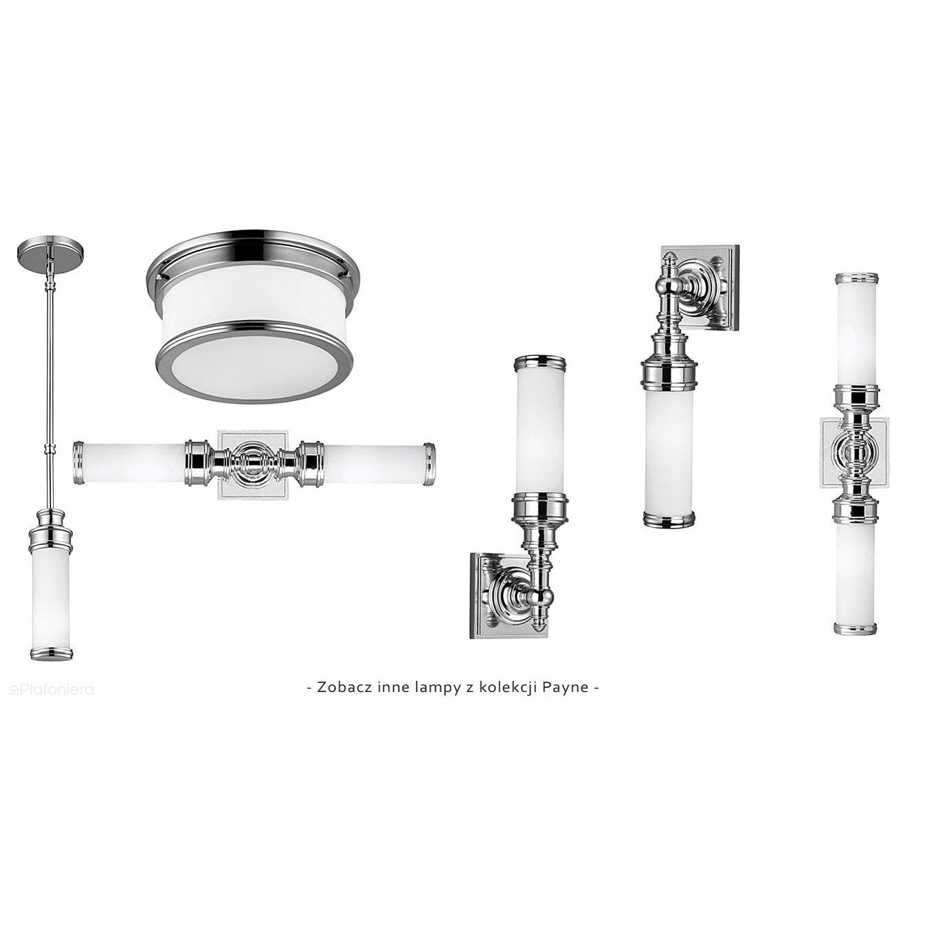 Szkło - polerowany chrom, lampa wisząca 74cm, do łazienki (G9 1x4W) Feiss (Payne)