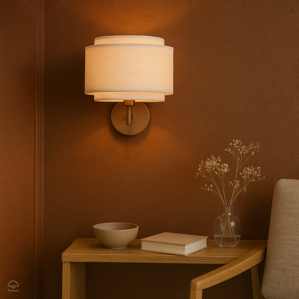 Takai | Mosiężny kinkiet z lnianym abażurem | Beige, Design For The People