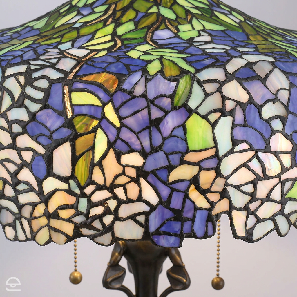 Tiffany lampa stołowa Cobalt, Quoizel