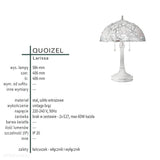 Tiffany - lampa stołowa Larissa ze szkłem witrażowym, ręcznie wykonana, Quoizel