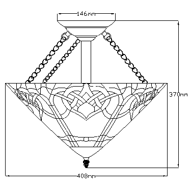 Tiffany lampa witrażowa sufitowa Cambridge, Quoizel