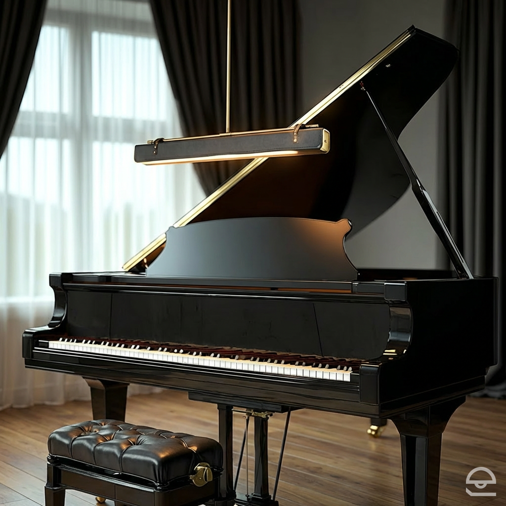 Valise – skórzana lampa wisząca liniowa, vintage mosiądz i skóra tuxedo