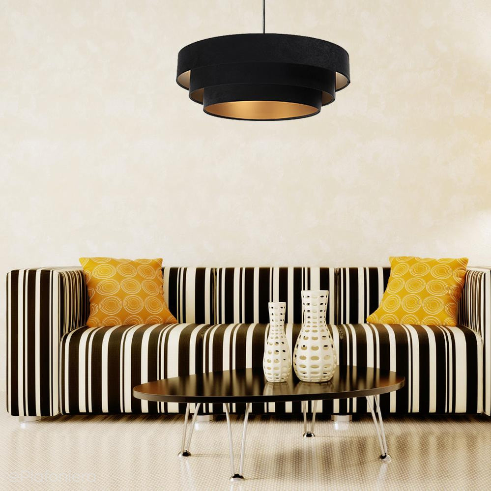 Welurowa lampa 60cm - abażur do salonu sypialni 1xE27