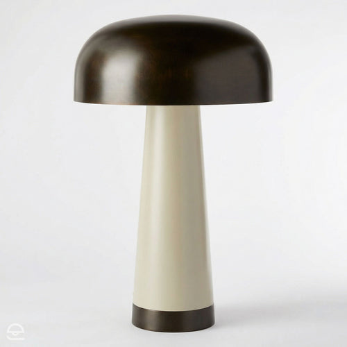 Williams – lampa stołowa typu grzybek, brąz i beż