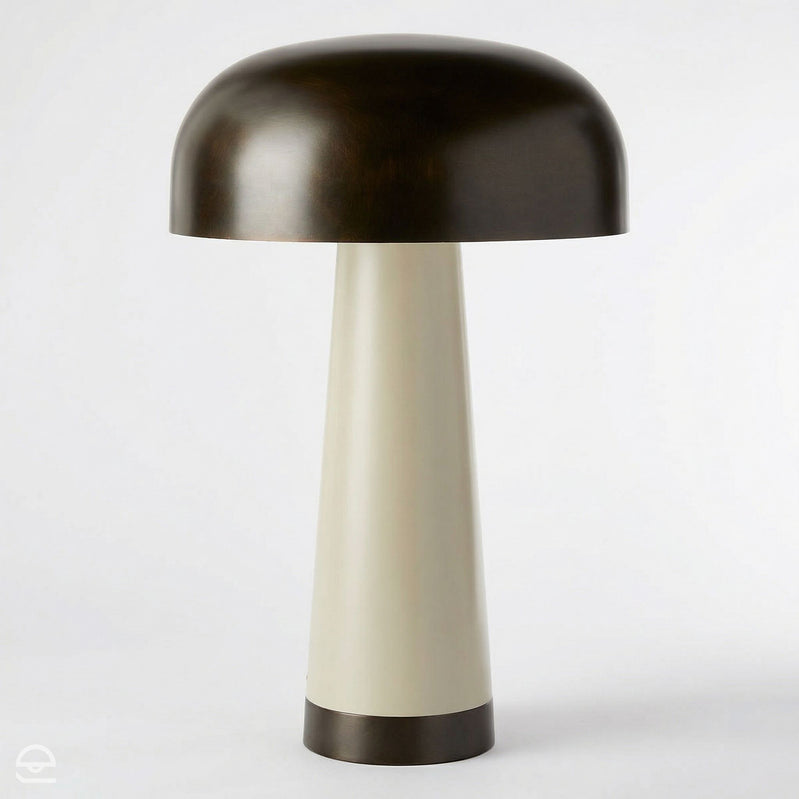 Williams – lampa stołowa typu grzybek, brąz i beż