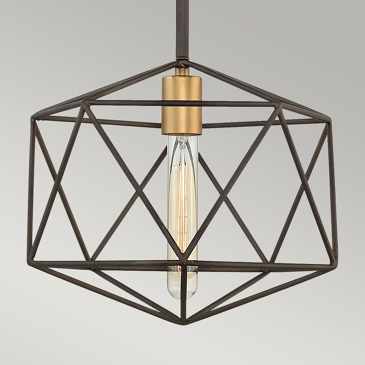 Wisząca lampa druciana - ażurowa klatka (30x30cm) do salonu kuchni sypialni (1xE27) Hinkley (Astrid)