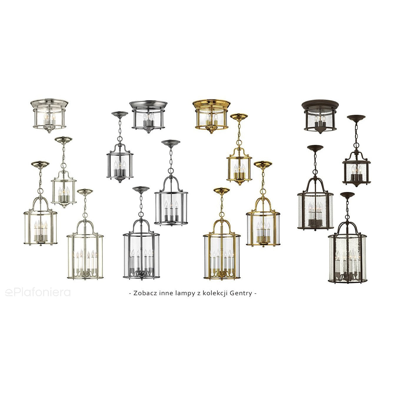 Wisząca latarnia 20cm (pewter) lampa do salonu kuchni sypialni łazienki (3xE14) Hinkley (Gentry)
