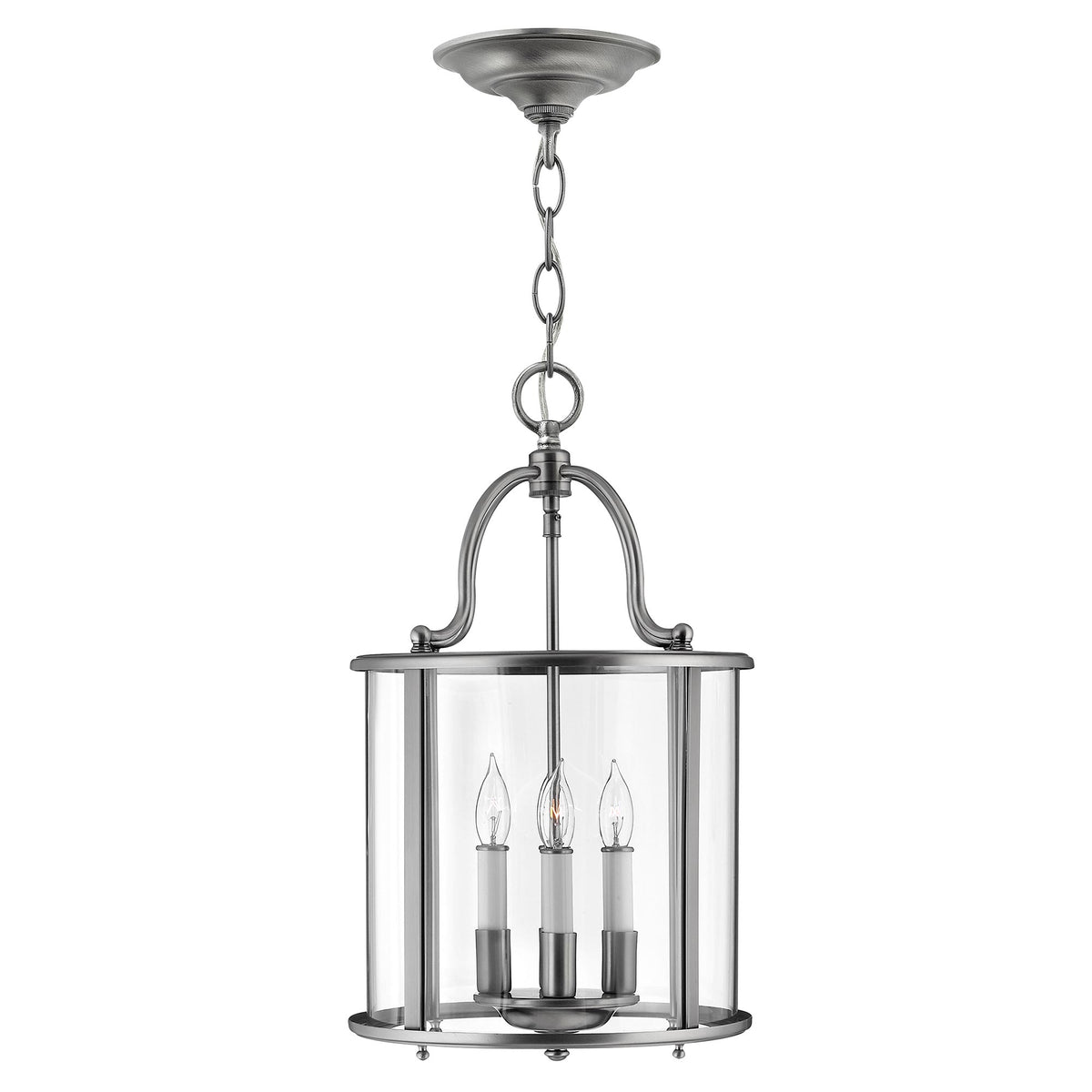 Wisząca latarnia 30cm (pewter) lampa do salonu kuchni sypialni łazienki (4xE14) Hinkley (Gentry)