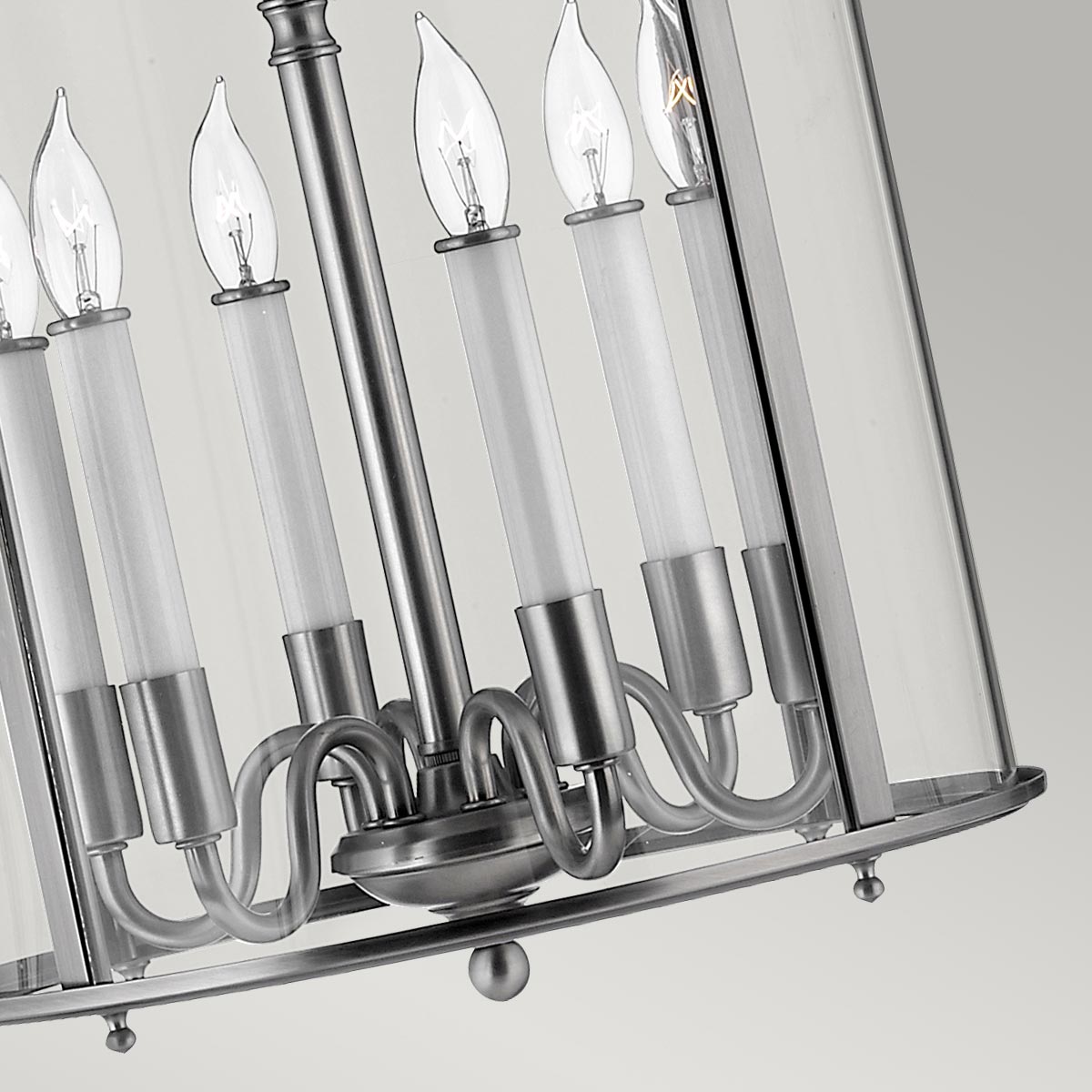 Wisząca latarnia 35cm (pewter) lampa do salonu kuchni sypialni łazienki (6xE14) Hinkley (Gentry)
