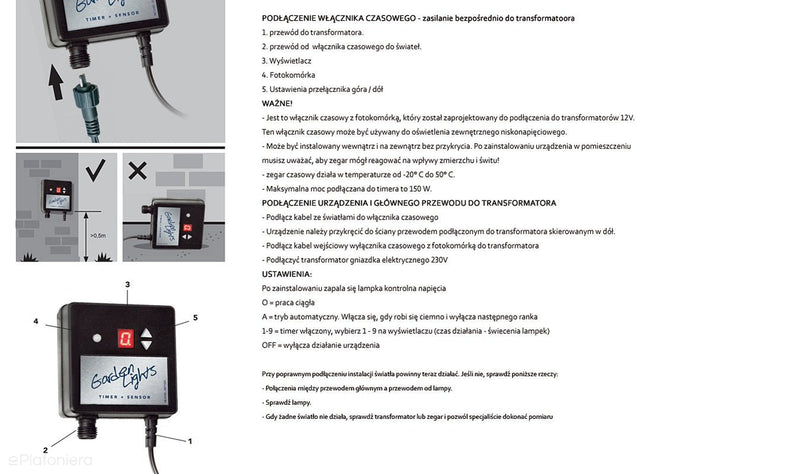 Włącznik zmierzchowy (IP 44) - AKCESORIA systemu 12V LED Polned (6009011)