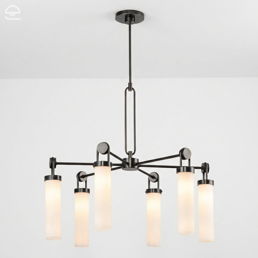 Wynwood – industrialny żyrandol wiszący, miejski brąz (6 źródeł)