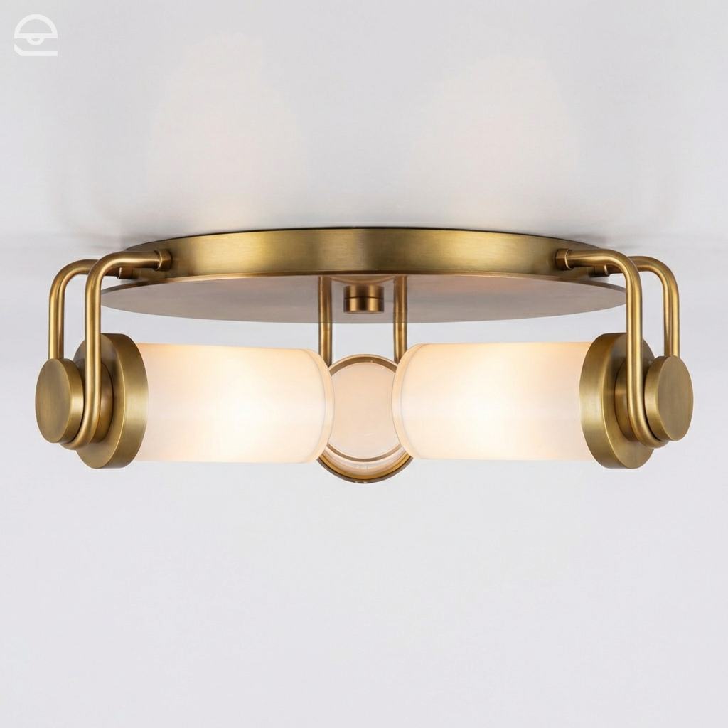 Wynwood – plafon z opalowym szkłem, vintage mosiądz