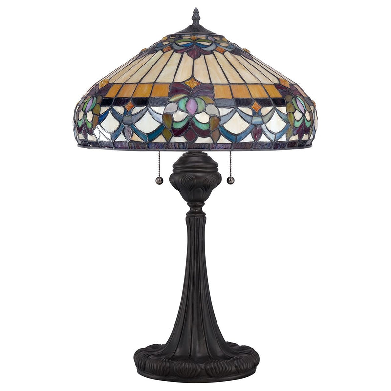 Lampa stołowa w stylu Tiffany Belle Fleur - Quoizel  68cm / 2xE27