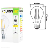 Żarówka LED E27 Filament (A60, 7W=60W) (770lm, 4000K/3000K) Lumiled/LEDZARMI404