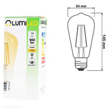 Żarówka LED E27 Filament (Edison ST64, 6W=50W) (660lm, 2200K) Lumiled/LEDZARMI810