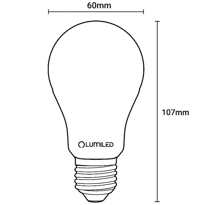 Żarówka LED E27 mleczna, filament (A60, 10W = 75W) (1100lm, barwa ciepła 3000K) Lumiled