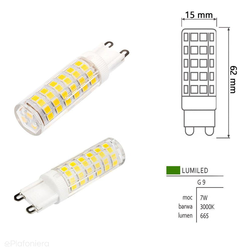 Żarówka LED G9 (7W = 60W) (665lm, 4000K/6000K/3000K) Lumiled/LEDZARMI096D