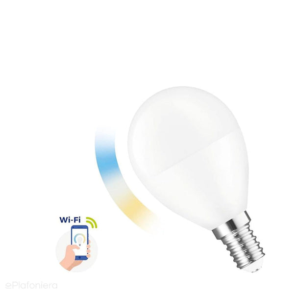 Żarówka Smart WiFi ściemnialna, LED E14 (kulka 5W=36W) (420lm, 3000K-6500K, CCT) WOJSMA0020