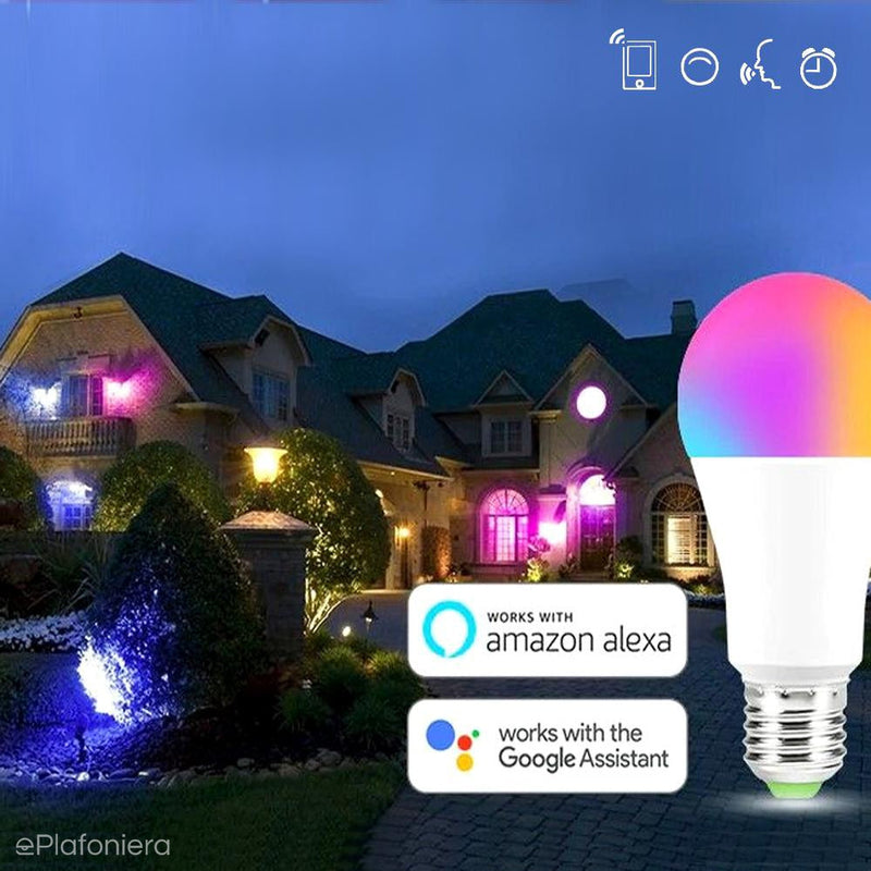 Żarówka Smart WiFi ściemnialna, LED E27 (A60, 9W=62W) (850lm, 3000K-6500K, RGB+CCT) WOJSMA0005