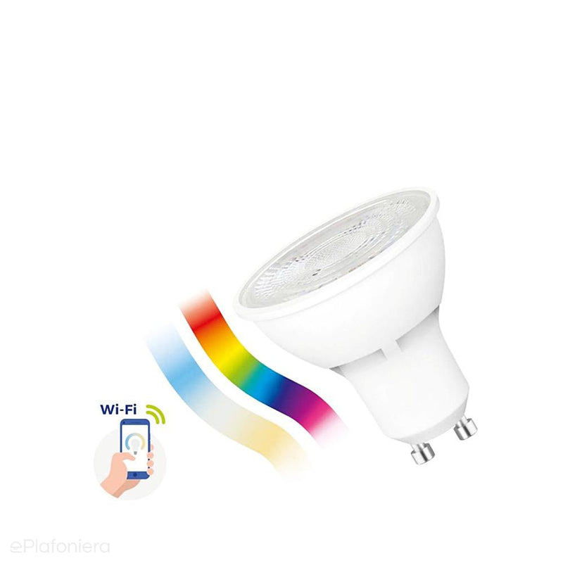 Żarówka Smart WiFi ściemnialna, LED GU10 (5W=40W) (480lm, 3000K-6500K, RGB+CCT) WOJSMA0025