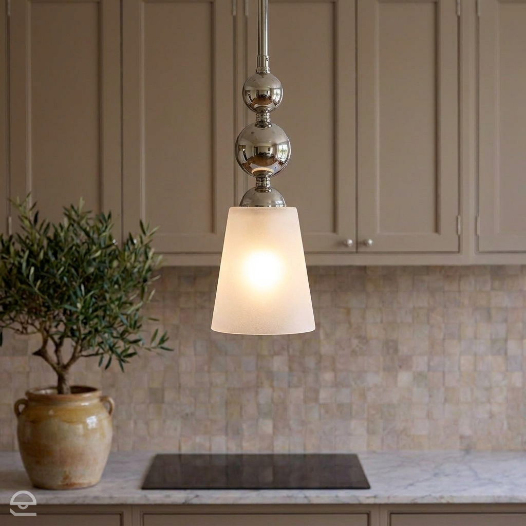 Zelda Mini – lampa wisząca ze szkłem trawionym, polerowany nikiel Ø12