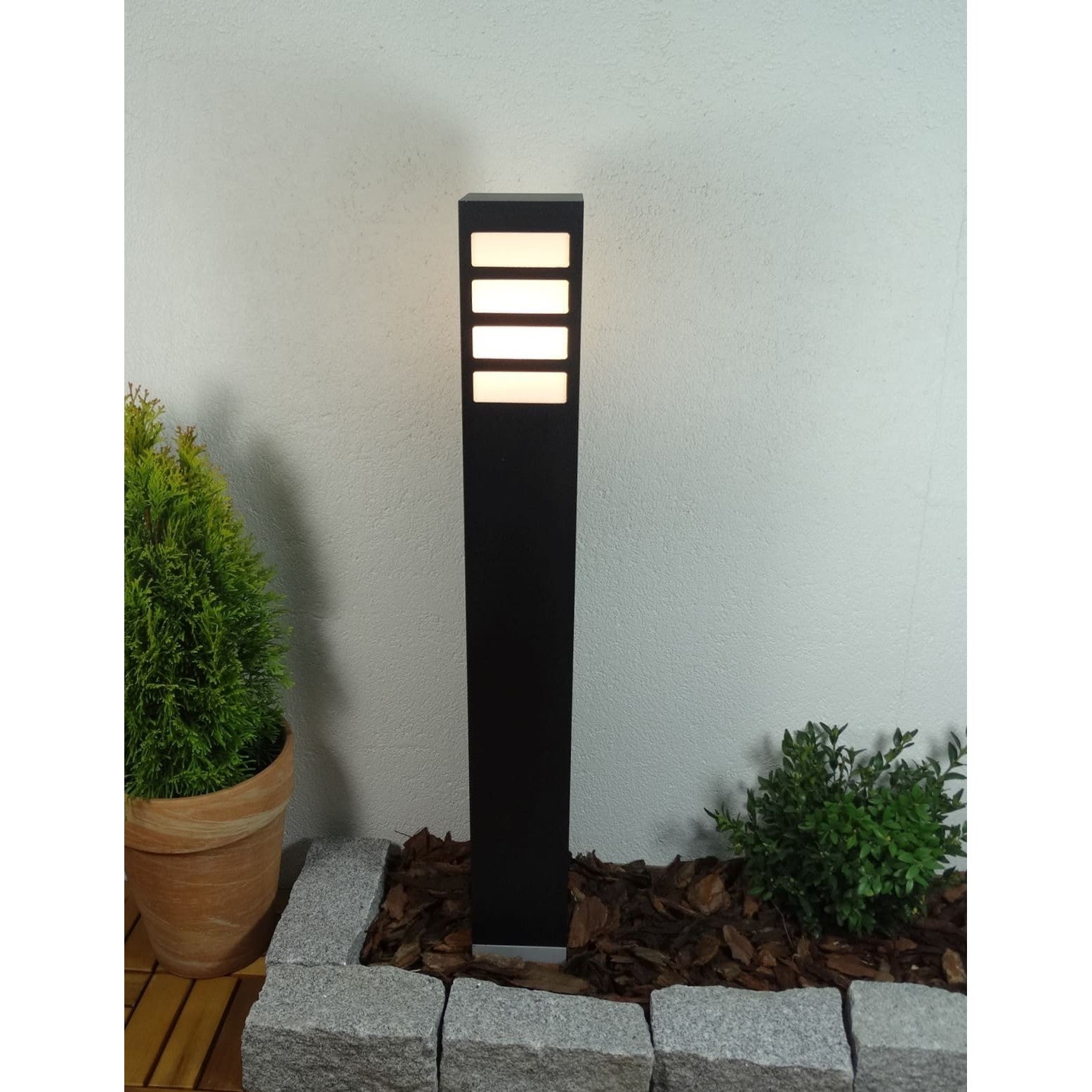 Zewnętrzna lampa ogrodowa stojąca - słupek 30/55/75cm (10x10cm, 1xE27) Radex (Arkad 2XL)