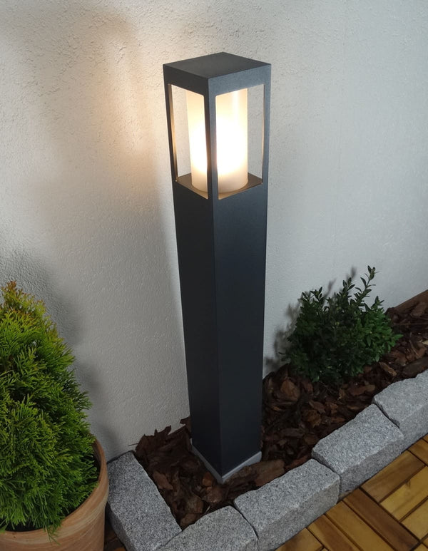 Zewnętrzna lampa ogrodowa stojąca - słupek 30/55/75cm (10x10cm, 1xE27) Radex (Squer)