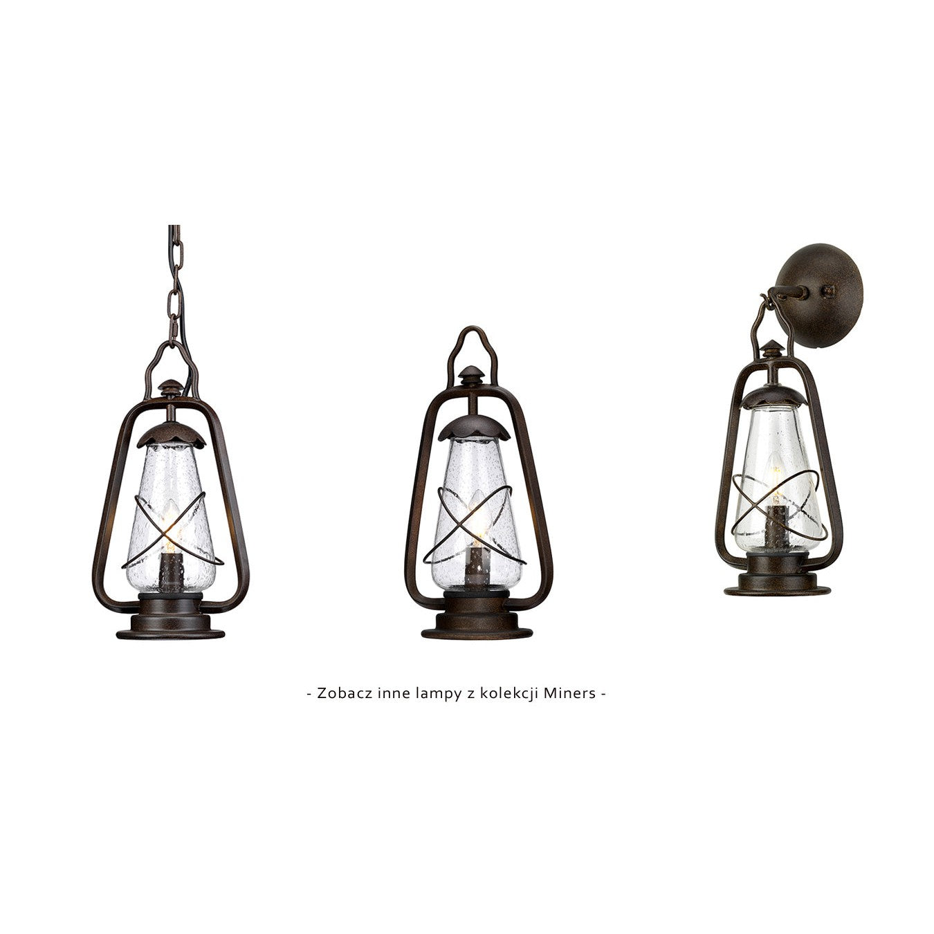 Zewnętrzna latarnia, metalowa lampa ścienna, 1xE14 Elstead (Miners)