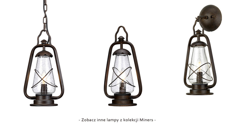 Zewnętrzna latarnia, metalowa lampa ścienna, 1xE14 Elstead (Miners)