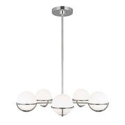 Żyrandol Apollo w stylu nowoczesnym (polerowany nikiel) do salonu / sypialni / kuchni - Feiss (G9 5x4W)