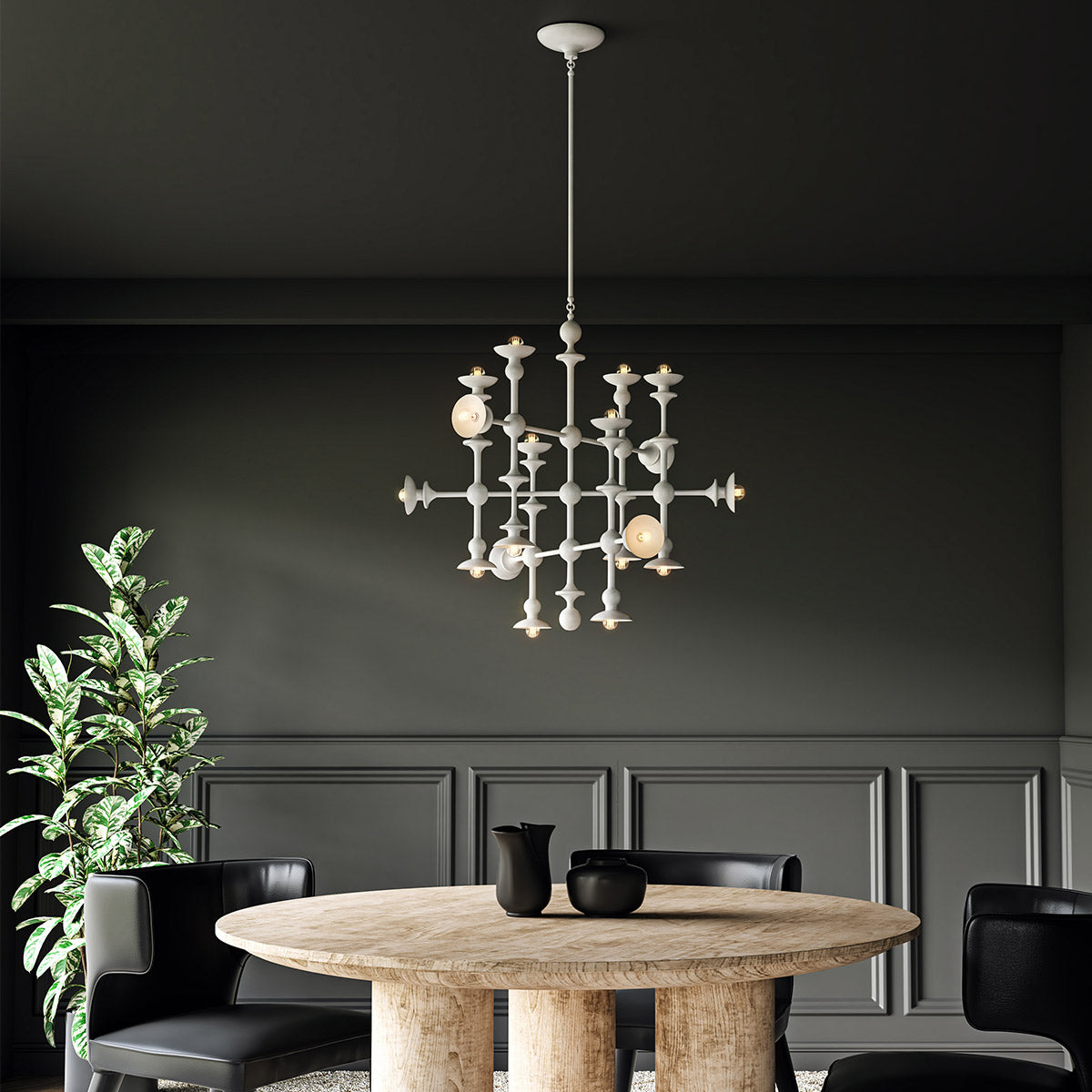 Żyrandol Cadence - 18 źródeł światła - Antyczna biel, Alora - ePlafoniera.pl