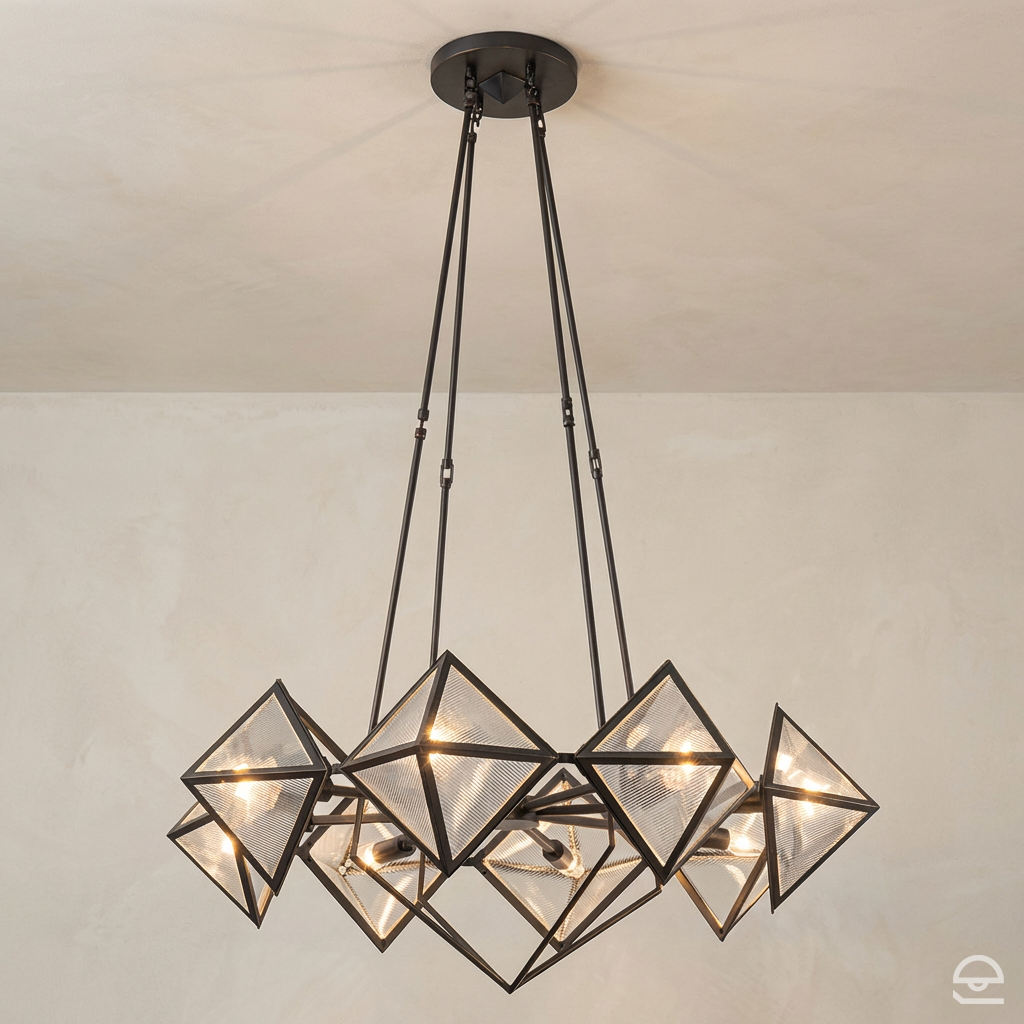 Żyrandol Cairo - 8 źródeł światła - Miejski brąz, Alora