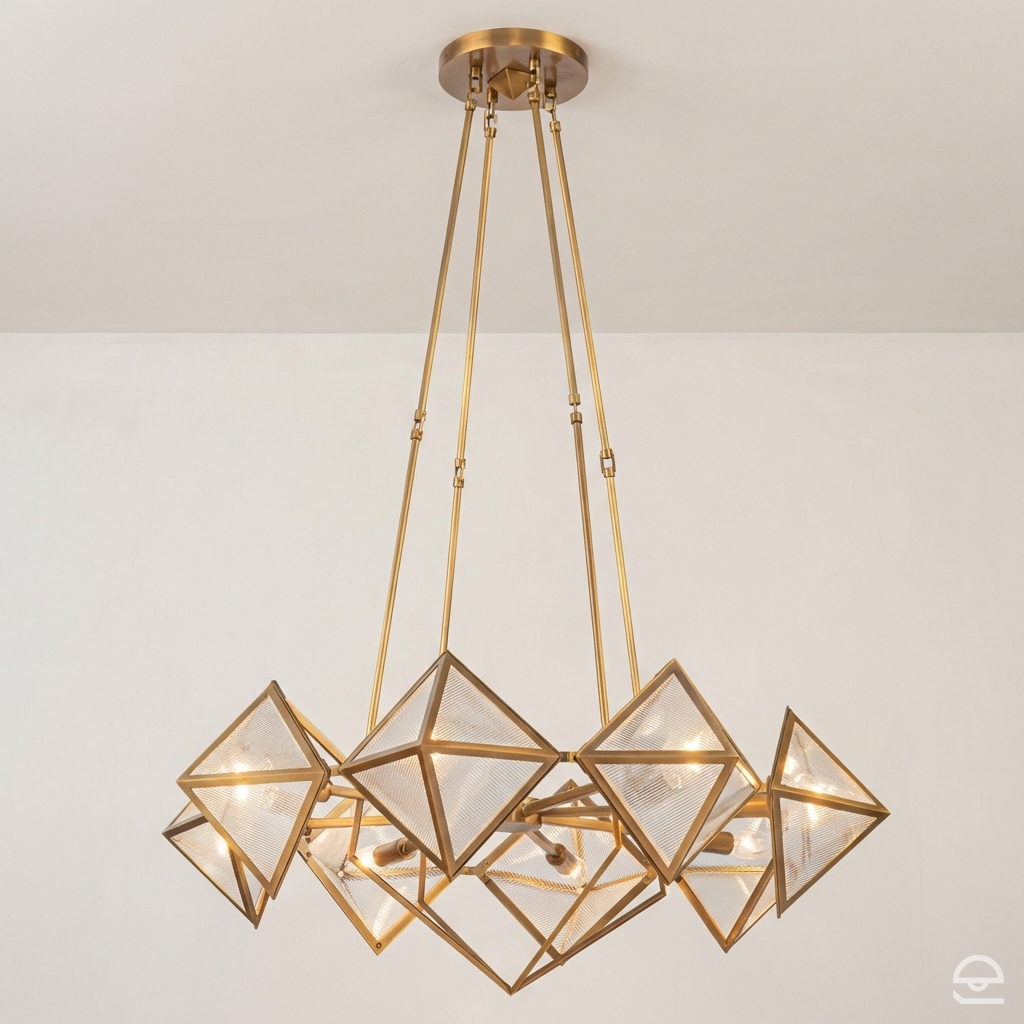 Żyrandol Cairo - 8 źródeł światła - Vintage mosiądz, Alora