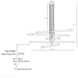 Żyrandol do salonu, biura - chromowa lampa wisząca rurki (10xE14) Aldex (tubo) 1072M4