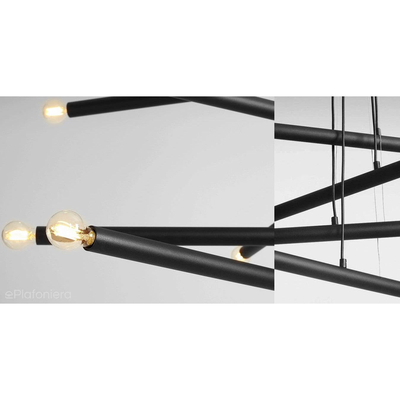 Żyrandol do salonu, biura - czarna lampa wisząca rurki (10xE14) Aldex (tubo) 1072M1
