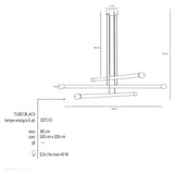 Żyrandol do salonu, biura - czarna lampa wisząca rurki (6xE14) Aldex (tubo) 1072K1