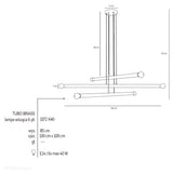 Żyrandol do salonu, biura - mosiężna lampa wisząca rurki (6xE14) Aldex (tubo) 1072K40