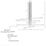 Żyrandol do salonu, biura - złota lampa wisząca rurki (10xE14) Aldex (tubo) 1072M30