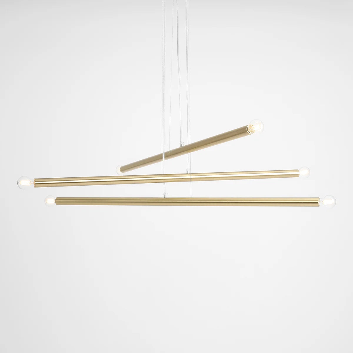 Żyrandol do salonu, biura - złota lampa wisząca rurki (6xE14) Aldex (tubo) 1072K30
