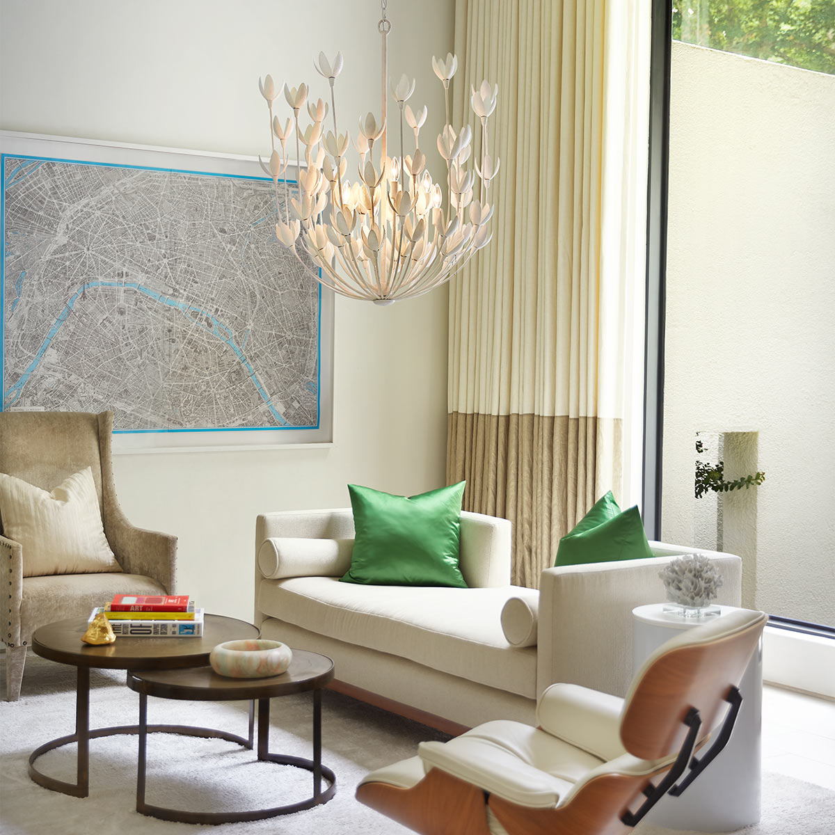 Żyrandol Flora - 6 źródeł światła - Tynk strukturalny, Hinkley - ePlafoniera.pl