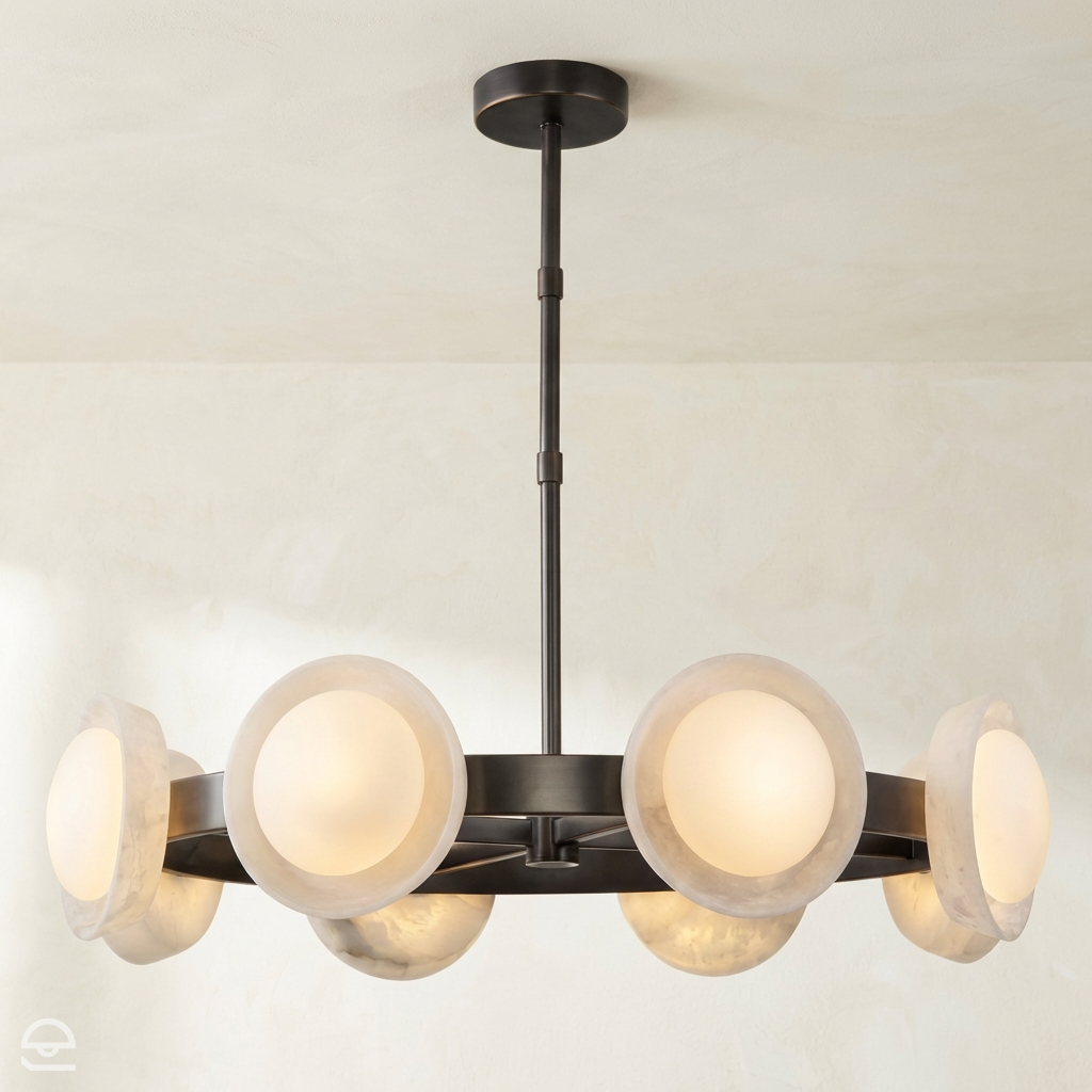 Żyrandol LED Alonso - Miejski brąz, Alora